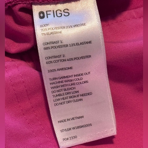 FIGS Electric Orchid Scrub Set — Catarina Top + Zamora Joggers (Medium) - Picture 9 of 10